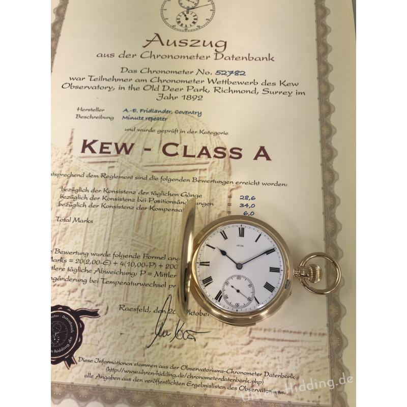 Fridlander Minutenrepetition mit Kew- Zertifikat