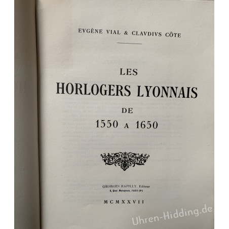 Buch "Les Horlogers Lyonnais de 1550 a 1650"