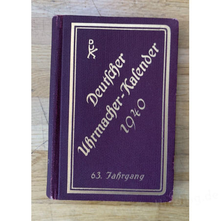 Book "Deutscher Uhrmacher-Kalender 1940'"