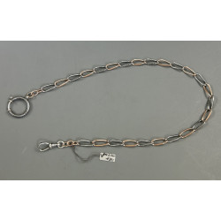 Taschenuhrkette 800/ooo Silber Niello